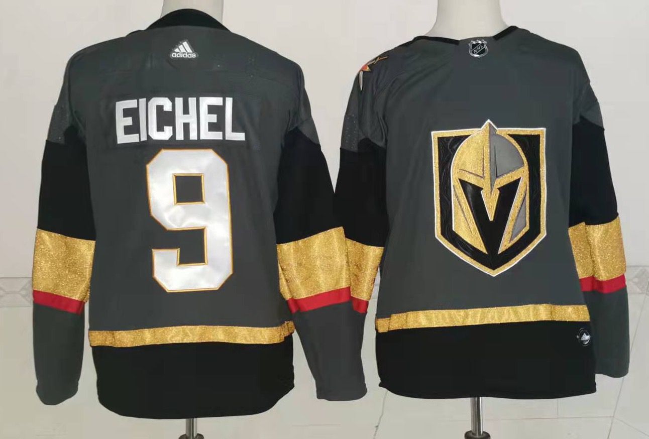 Men Vegas Golden Knights 9 Elchel Grey Authentic Stitched 2022 Adidas NHL Jersey